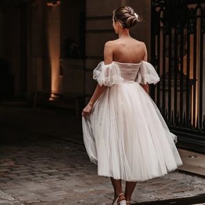 LACE AND BEADS short tulle gown romantic